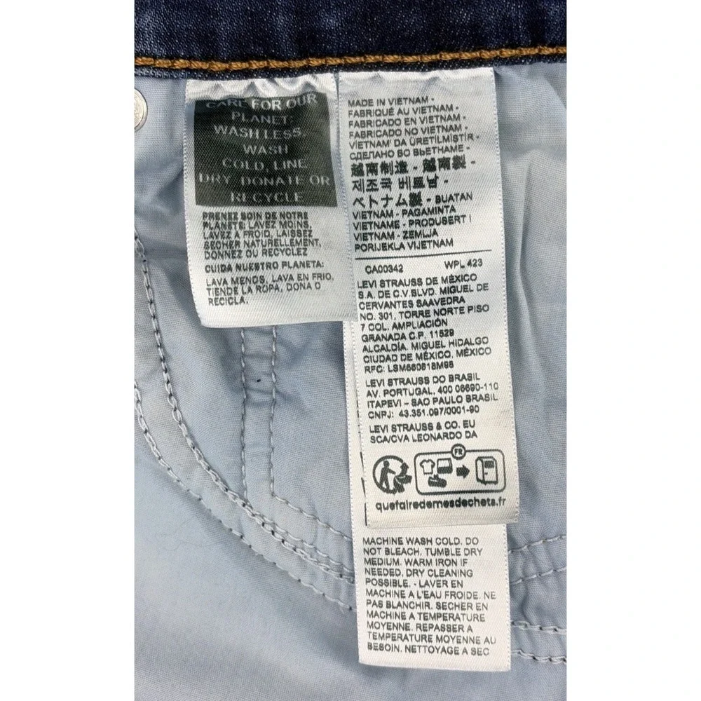 Levi Strauss 724 Men's 32x29 High Rise Slim Straight Blue Jeans Stretch EXC